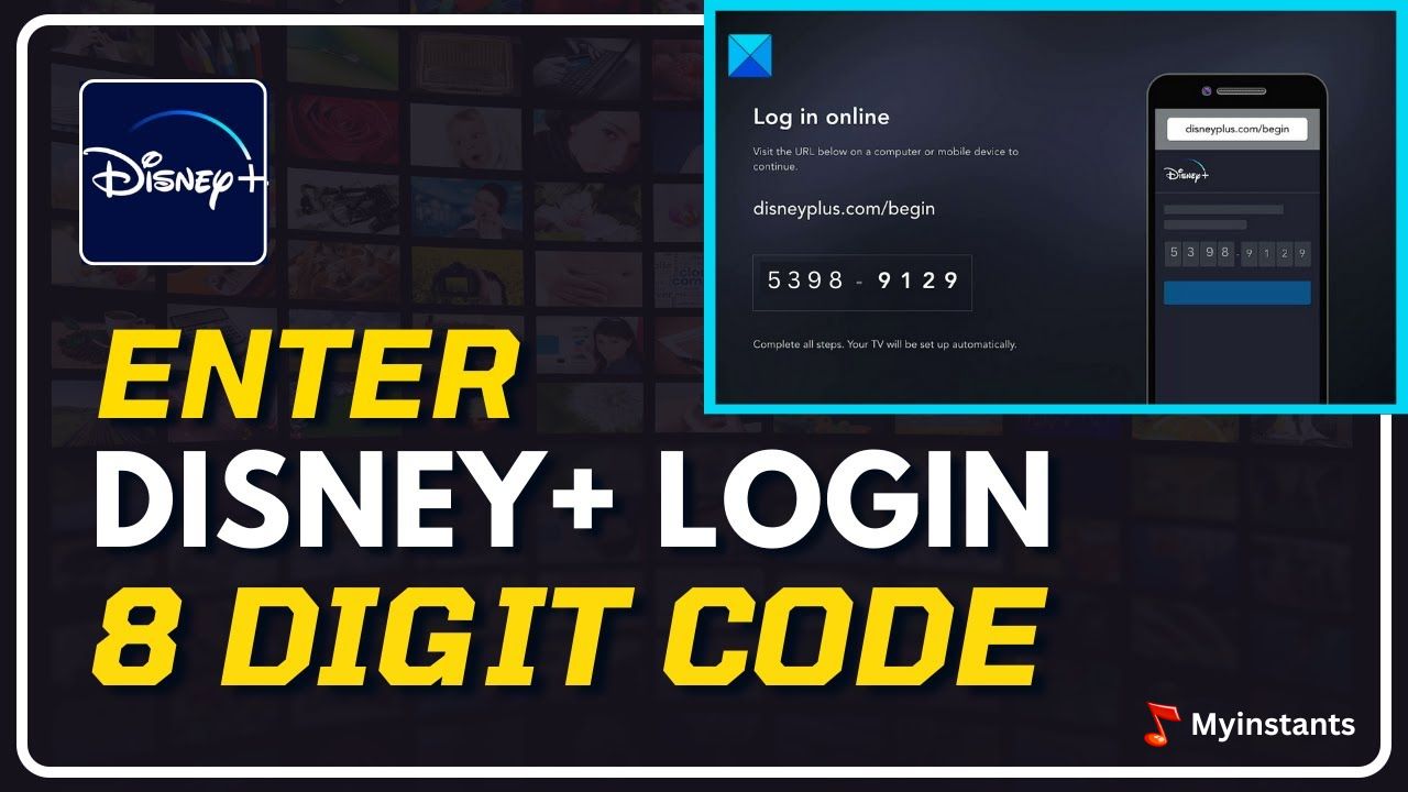 www.DisneyPlus.com login/begin 8 Digit Code TV